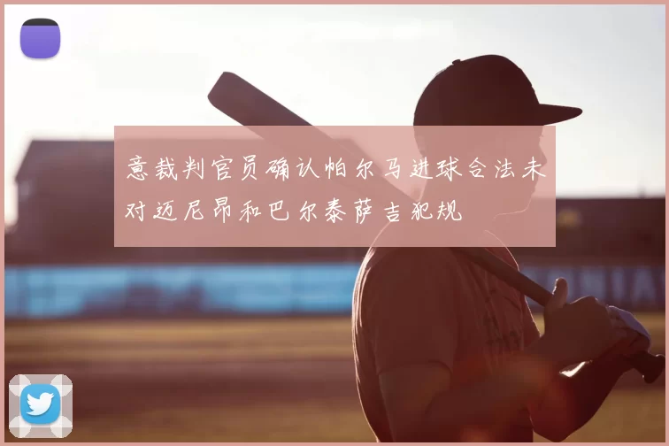 意裁判官员确认帕尔马进球合法未对迈尼昂和巴尔泰萨吉犯规