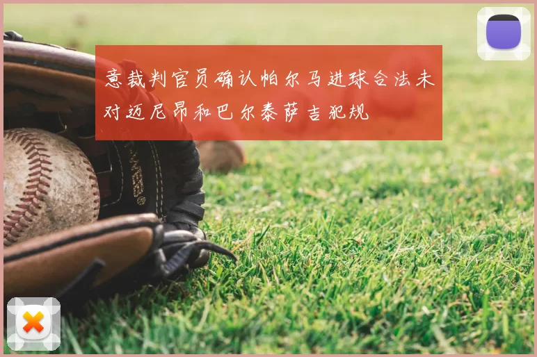意裁判官员确认帕尔马进球合法未对迈尼昂和巴尔泰萨吉犯规